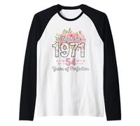 Cadeaux Floraux pour 54e Anniversaire pour Femmes de 54 Ans fabriqués en 1971 Manche Raglan