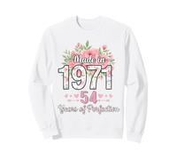 Cadeaux Floraux pour 54e Anniversaire pour Femmes de 54 Ans fabriqués en 1971 Sweatshirt