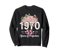 Cadeaux Floraux pour 55e Anniversaire pour Femmes de 55 Ans fabriqués en 1970 Sweatshirt