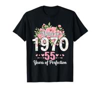 Cadeaux Floraux pour 55e Anniversaire pour Femmes de 55 Ans fabriqués en 1970 T-Shirt