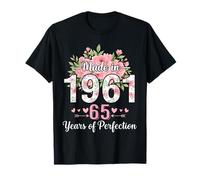 Cadeaux Floraux pour 65e Anniversaire pour Femmes de 65 Ans, fabriqués en 1961 T-Shirt