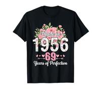 Cadeaux Floraux pour 69e Anniversaire pour Femmes de 69 Ans, fabriqués en 1956 T-Shirt