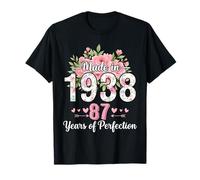 Cadeaux Floraux pour 87e Anniversaire pour Femmes de 87 Ans, fabriqués en 1938 T-Shirt