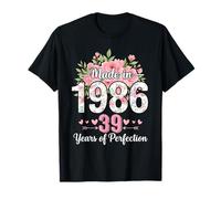 Cadeaux Floraux pour Femmes de 39 Ans fabriqués en 1986 T-Shirt