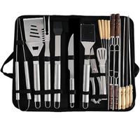 Cadeaux for Hommes, Accessoires de Barbecue en Acier Inoxydable, Ensemble de 20 ustensiles de Barbecue avec Sac de Rangement