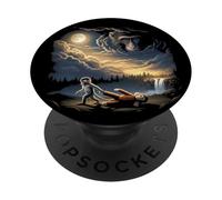 Cadeaux Graphiques Vintage en Forme d'animal rétro Punch Monkey Moon des années 90 PopSockets PopGrip Adhésif