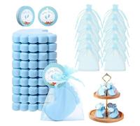 Cadeaux Invités Gender Reveal - Savon Empreinte Sachet 9x7cm | Souvenirs Parfumés Shower Coffret | Petits Pieds Bébé Mignons Pour Mariages Anniversaires Célébrations Baptême Fête