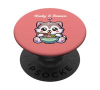 Cadeaux japonais Husky & Ramen Lovers pour les amateurs de nouilles PopSockets PopGrip Adhésif