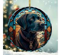 Cadeaux Labrador Retriever - Décoration de Noël Labrador 2025 Noir Cadeaux de laboratoire pour femme, décoration Labrador pour sapin de Noël, Labrador noir, souvenir du Nouvel An