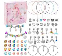 Cadeaux licorne pour filles,Kit Fabrication Bracelet Bijoux Enfants ,Fille Creation Cadeau avec boîte de rangement licorne, Charms Jouets de Bricolage, Créatif, Breloques Creation Bijoux, Cadeau Noël