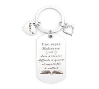 Cadeaux Maitresse d'école Enseignants Porte Clef Personnalisé Merci Maîtresse Personnalisée Noel Porte Clef Voiture Cadeau Professeur Porte Clés Maitresse Porte-clé Cadeau Atsem Maternelle