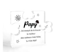 Cadeaux Noel Peres Décoration Plaque, Cadeau Papi Décoration Plaque Acrylique Fête des Papy Cadeaux Papi Noël Anniversaire, Bonne Fete Papy Fete des Grands Peres Cadeau pour Grand-Père Noel