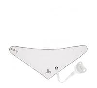 Cadeaux originaux pour les nouveau-nés | Bavoir avec Bandana et Sucette Personnalisée (Gris) | BebeDeParis