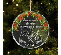 Cadeaux personnalisés avec nom - Décoration d'intérieur unique en forme de cœur à suspendre pour les jeunes mariés - Décoration de premier Noël 2026 pour un être cher - Décoration à suspendre Mr et