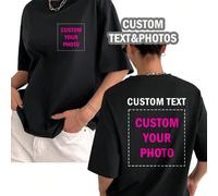 Cadeaux personnalisés sur mesure, T-shirts pour femmes personnalisés, hauts personnalisés devant et derrière, ajoutez vos photos (motifs/logos/photos de famille/selfies/animaux de compagnie/photos de 