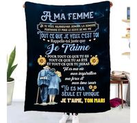 Cadeaux Plaid d'anniversaire pour à ma éPouse, Couverture Personnalisé Doux pour Offrir à Son éPouse de la Part de éPoux, Idée Cadeau Insolite Utile pour Un Noel Une Fête Un Mariage