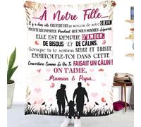 Cadeaux Plaid D'anniversaire Pour À Ma Fille,Couverture Personnalisé Doux Pour Offrir À Son Fille De La Part De Maman Papa,Idée Cadeau Insolite Utile Pour Un Noel Une Fête Un Mariage.[Q222]
