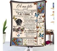 Cadeaux Plaid D'anniversaire Pour À Ma Fille,Couverture Personnalisé Doux Pour Offrir À Son Fille De La Part De Maman,Idée Cadeau Insolite Utile Pour Un Noel Une Fête Un Mariage.[Q215]