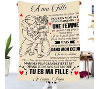Cadeaux Plaid d'anniversaire pour à ma Fille, Couverture Personnalisé Doux pour Offrir à Son Fille de la Part de Papa, Idée Cadeau Insolite Utile pour Un Noel Une Fête Un Mariage