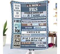 Cadeaux Plaid d'anniversaire pour à ma Fils, Couverture Personnalisé Doux pour Offrir à Son Fils de la Part de Maman, Idée Cadeau Insolite Utile pour Un Noel Une Fête Un Mariage