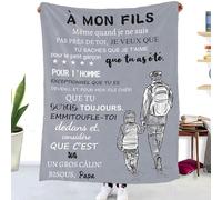 Cadeaux Plaid d'anniversaire pour à ma Fils, Couverture Personnalisé Doux pour Offrir à Son Fils de la Part de Papa, Idée Cadeau Insolite Utile pour Un Noel Une Fête Un Mariage