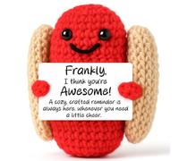 Cadeaux positifs amusants pour femmes et hommes - Soutien émotionnel pour encourager le moral - Cadeaux de remise de diplôme pour elle et lui, objets mignons faits à la main, animaux au crochet pour