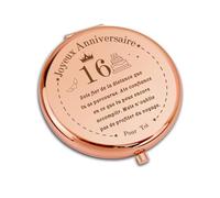 Cadeaux pour 16 Anniversaire Fille, 16 Anniversaire, Miroir de Poche Élégant, Cadeau pour Fille 16 Anniversaire, Cadeau pour Les 16 Ans pour Femme, Cadeau Parfait pour Sœurs, Amis et Filles