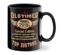 Cadeaux pour 30e anniversaire hommes, 1996 édition spéciale tasse à café comme cadeau d'anniversaire, tasse 30e anniversaire cadeau pour homme amis collègue pour anniversaire, fête des pères, noir