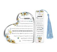 Cadeaux Pour Cousin À Cousin Hommes Garçons D'anniversaire Forme De Cœur Marque-pages Ensemble 2 Pièces Plaques Inspirantes Diplôme Marque-pages Noël Souvenirs Chat Pour Lui Aller À L'université