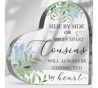 Cadeaux pour Cousins Side by Side or Miles Apart Cousins Are Always Connected by Heart Acrylique Souvenir Cadeau d'anniversaire