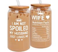 Cadeaux pour femme - Idées de cadeau d'anniversaire de la part d'un mari - Anniversaire de mariage pour femme, Saint-Valentin, fête des mères, Noël pour elle - Tasse romantique pour elle - Verre de