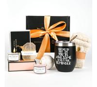 Cadeaux pour femme - Tasse à vin en acier inoxydable avec bougie parfumée et chaussettes - 30, 40, 50 ans - Cadeau d'anniversaire pour petite amie, sœur, maman, cadeau de Noël