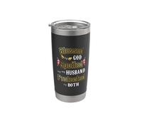 Cadeaux pour femmes - Béni par Dieu gâté par mon mari - Wives Gobelet isotherme en acier inoxydable double paroi