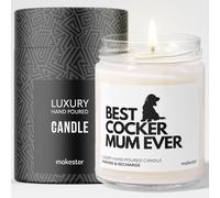 Cadeaux pour femmes Cocker Spaniel - Bougie de luxe en cire de soja - Vanille, jasmin, amandes sucrées - Makester