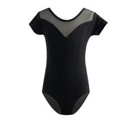 Cadeaux pour filles de 13 ans - Robe de danse Performance Tutu - Tenue à manches courtes - Ensemble pour ballet jazz concert - Âge 1 à 14 ans - 128 velours côtelé, Noir , 5-6 ans