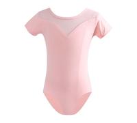 Cadeaux pour filles de 13 ans - Robe de danse Performance Tutu - Tenue à manches courtes - Ensemble pour ballet jazz concert - Âge 1 à 14 ans - 128 velours côtelé, Rose clair, 5-6 ans