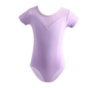 Cadeaux pour filles de 13 ans - Robe de danse Performance Tutu - Tenue à manches courtes - Ensemble pour ballet jazz concert - Âge 1 à 14 ans - 128 velours côtelé, lilas, 5-6 ans