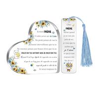 Cadeaux Pour Frère Hommes Garçons D'anniversaire Enseignes De Cœur Marque-page Ensemble 2PC Plaques Inspirantes Diplôme Souvenir De Noël Personnalisé Chatte Pour Lui Frère De Frères Sœurs