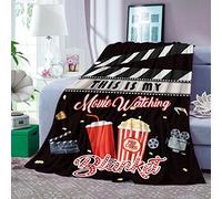 Cadeaux pour Les Amateurs de Films, Couverture Chaude de Film en Flanelle Douce, Couverture pour Amateur de Film « This is My Movie Watching », idée Cadeau, 130x152 cm