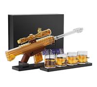 Cadeaux pour les hommes, papa, Kollea carafe à whisky de 22 oz et 4 verres avec télescope de visée de 5 oz, idées de cadeaux d'anniversaire uniques pour lui, mari et grand-père.