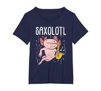 Cadeaux pour Les Joueurs de Saxophone, idées Cadeaux de Saxophone T-Shirt, Femme Grandes Tailles, Bleu Marine, 4X