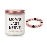 Cadeaux pour maman de la part de sa fille ou de son fils - Bougie à la lavande et bracelet en pierre de lave - Soin personnel de relaxation pour les mamans fatiguées ou brûlées, Moms Last Nerve