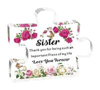 Cadeaux pour maman en acrylique transparent gravé en forme de puzzle décoration fête des mères anniversaire cadeau d'anniversaire pour mère puzzle sœurs