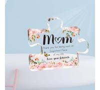 Cadeaux pour maman - Idée d'anniversaire pour maman, fête des mères, cadeau unique pour maman, puzzle en acrylique épais 9,9 x 8,4 x 1,5 cm, cadeau pour maman de la part de sa fille et de son fils