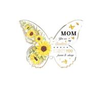 Cadeaux pour maman, idées de cadeaux uniques d'anniversaire pour mamans, 10,2 x 7,6 cm, en forme de papillon, acrylique, cadeaux commémoratifs pour Noël, Thanksgiving, bandeau léopard pour (A, A)
