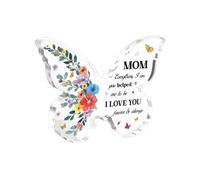 Cadeaux pour maman, idées de cadeaux uniques pour l'anniversaire des mères, 10,2 x 7,6 cm, en forme de papillon, acrylique, cadeaux commémoratifs pour Noël, Thanksgiving, fête des mères congelés (E, A