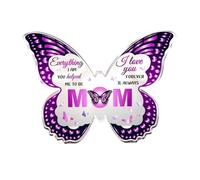 Cadeaux pour maman, idées de cadeaux uniques pour l'anniversaire des mères, 10,2 x 7,6 cm, en forme de papillon, acrylique, cadeaux commémoratifs pour Noël, Thanksgiving, bandeau de baptême pour fille