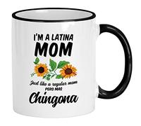 Cadeaux Pour Maman. Une Maman Latina Aime Pero Mas Chingona. Mexicain Tasse Avec Poignée Tasses Pratiques Tasse À Café Pour Homme Ami Eau 330Ml