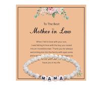 Cadeaux pour mère, fille, grand-mère, sœur, bracelet de perles en pierre naturelle, bracelet de bénédiction pour femme, cadeau de fête des mères, bracelet en cuir, taille unique, Alliage d'aluminium