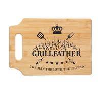 Cadeaux pour papa, cadeaux de Noël et d'anniversaire pour papa - Planche à découper en bambou unique faite à la main de taille XL épaissie - Cadeau de cuisine pour père de la part de sa fille, fils